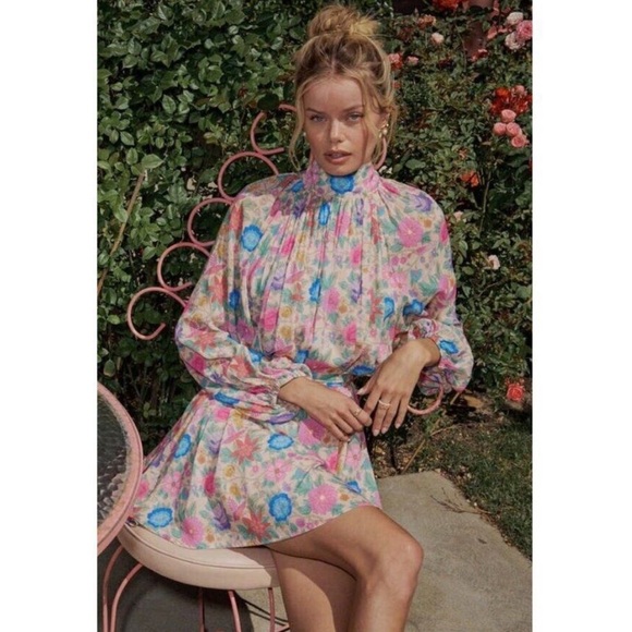 Free People Spell Mossy High Neck Mini Dress NWT Size Small - Picture 10 of 12